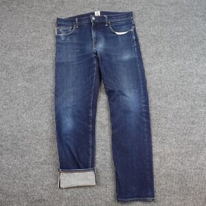 KATO The Pen Slim Jeans Mens 32x28 Blue Raw Selvage 4-Way Stretch Tapered Denim